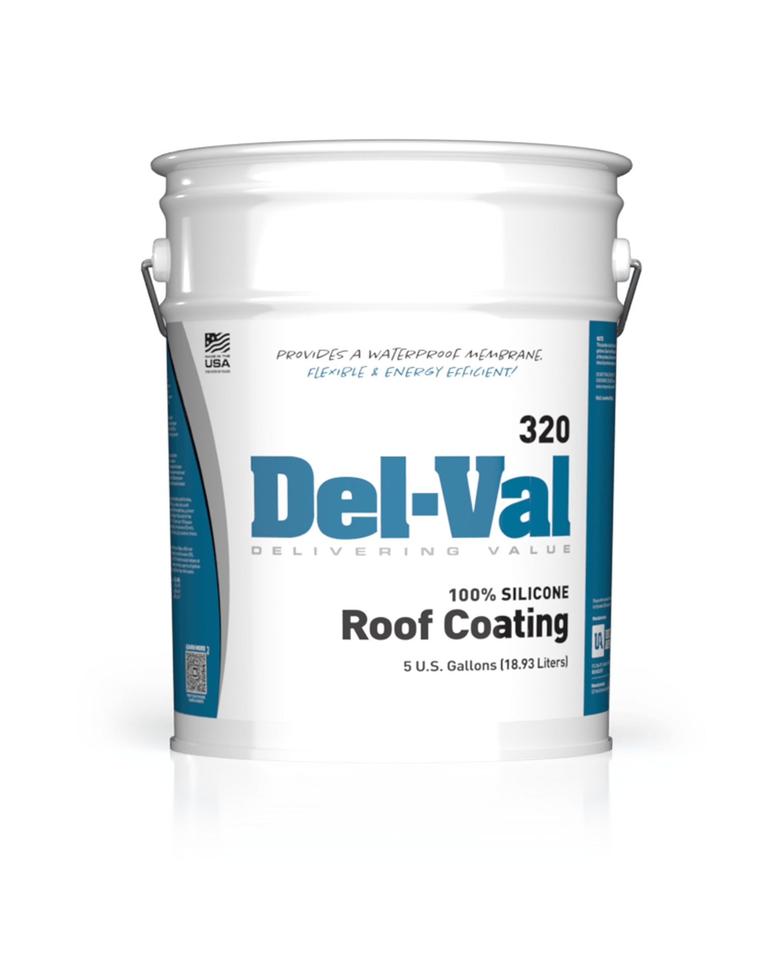 Del-Val 320-W 100% Silicone Roof Coating in White in 5 Gallon Pail